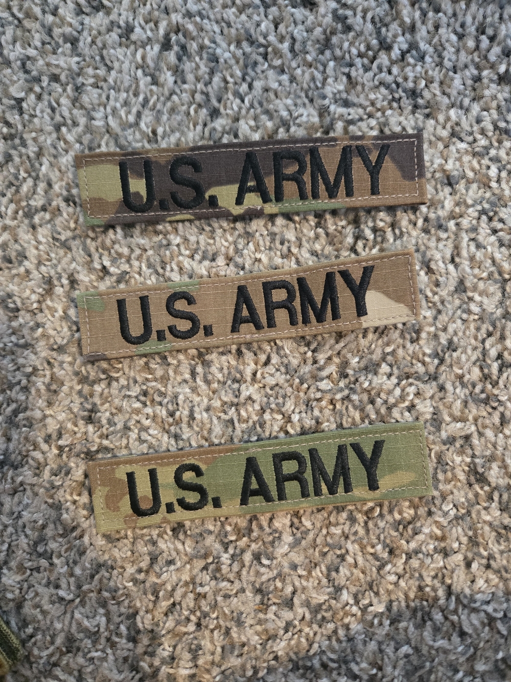 U.S. Army Camouflage Name Tape Patch - Black Embroidery